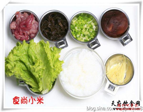 香菇瘦肉粥原料